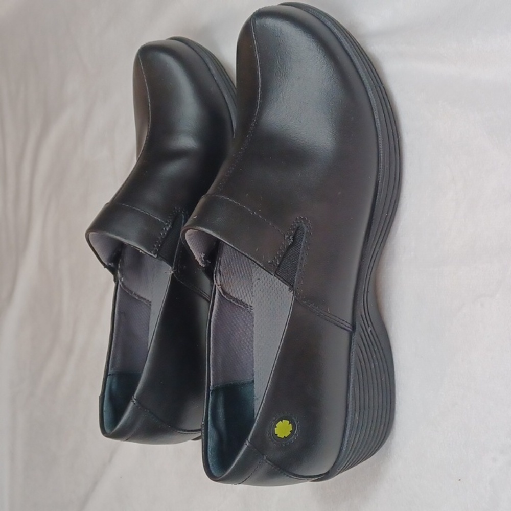 work wonders  dansko black leather nursing clogs slip resistant womens eu 39 8.5 - Picture 4 of 11